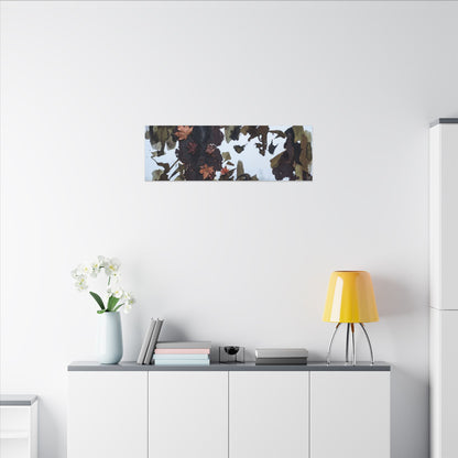 Rust Patina Charcoal Ink Canvas Art | Sophisticated Dark Japandi Art