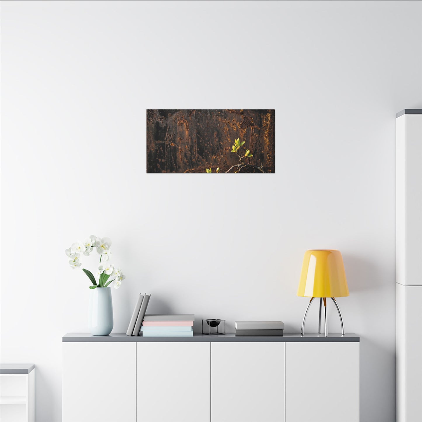 Golden Hour Rust Patina Canvas Art - Dark Japandi Fukinsei