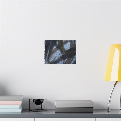 Ink Brushstroke Canvas Art | Winter Dark Japandi Shadow Zen Art