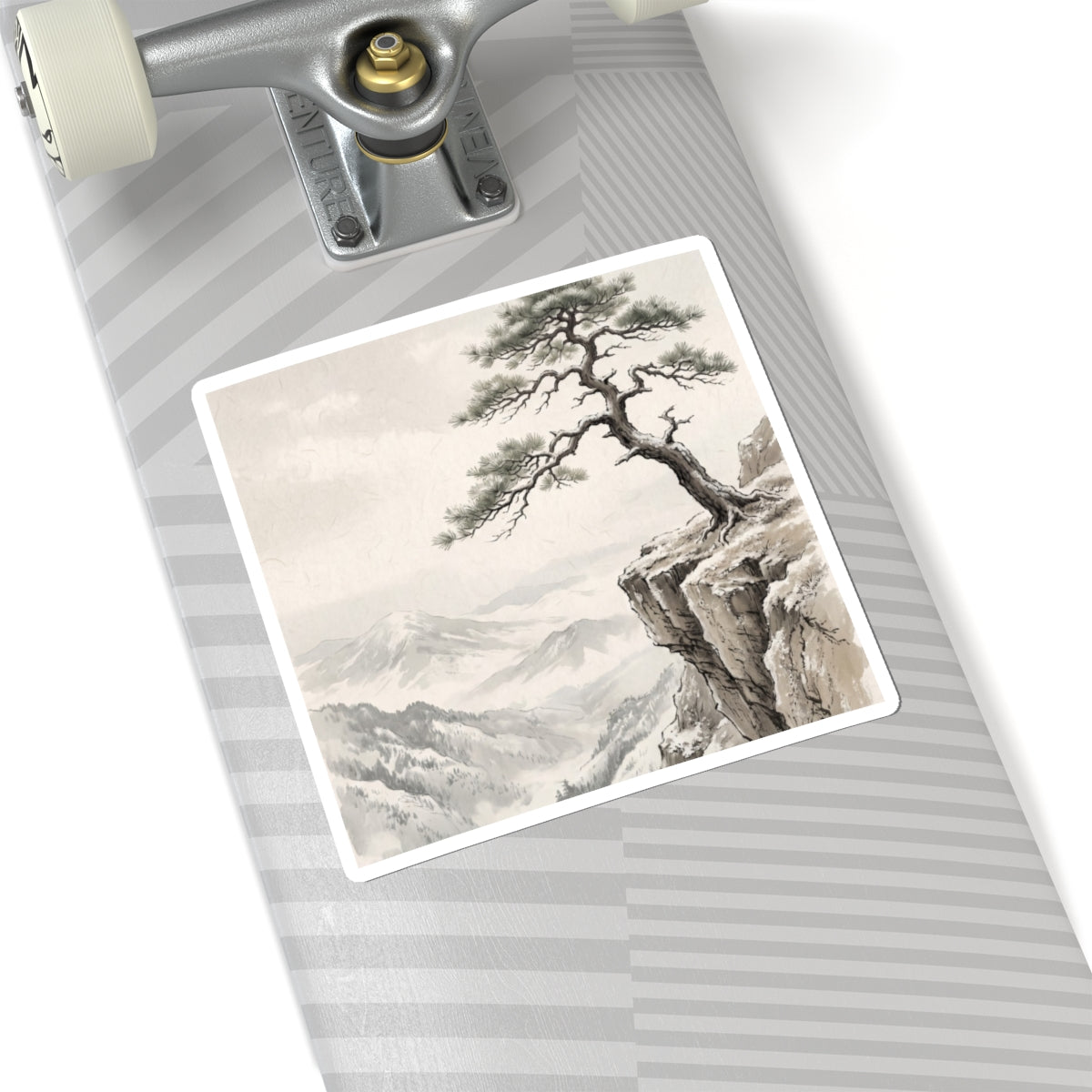 Neutral Pine Tree Sticker - Japanese Pattern Japandi