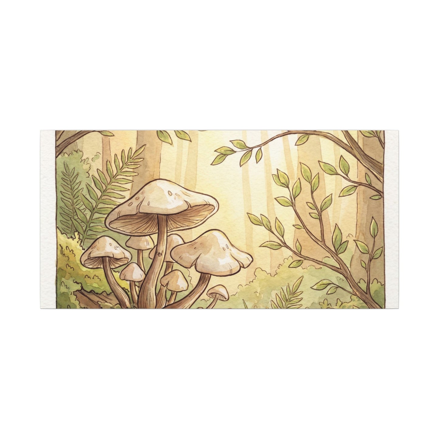 Spring Wild Mushrooms Mushroom Illustration Canvas Art | Cozy Decor