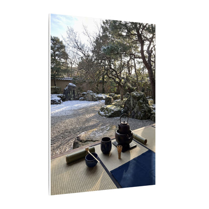 Winter Tea Ceremony Karesansui Canvas Art | Serene Decor