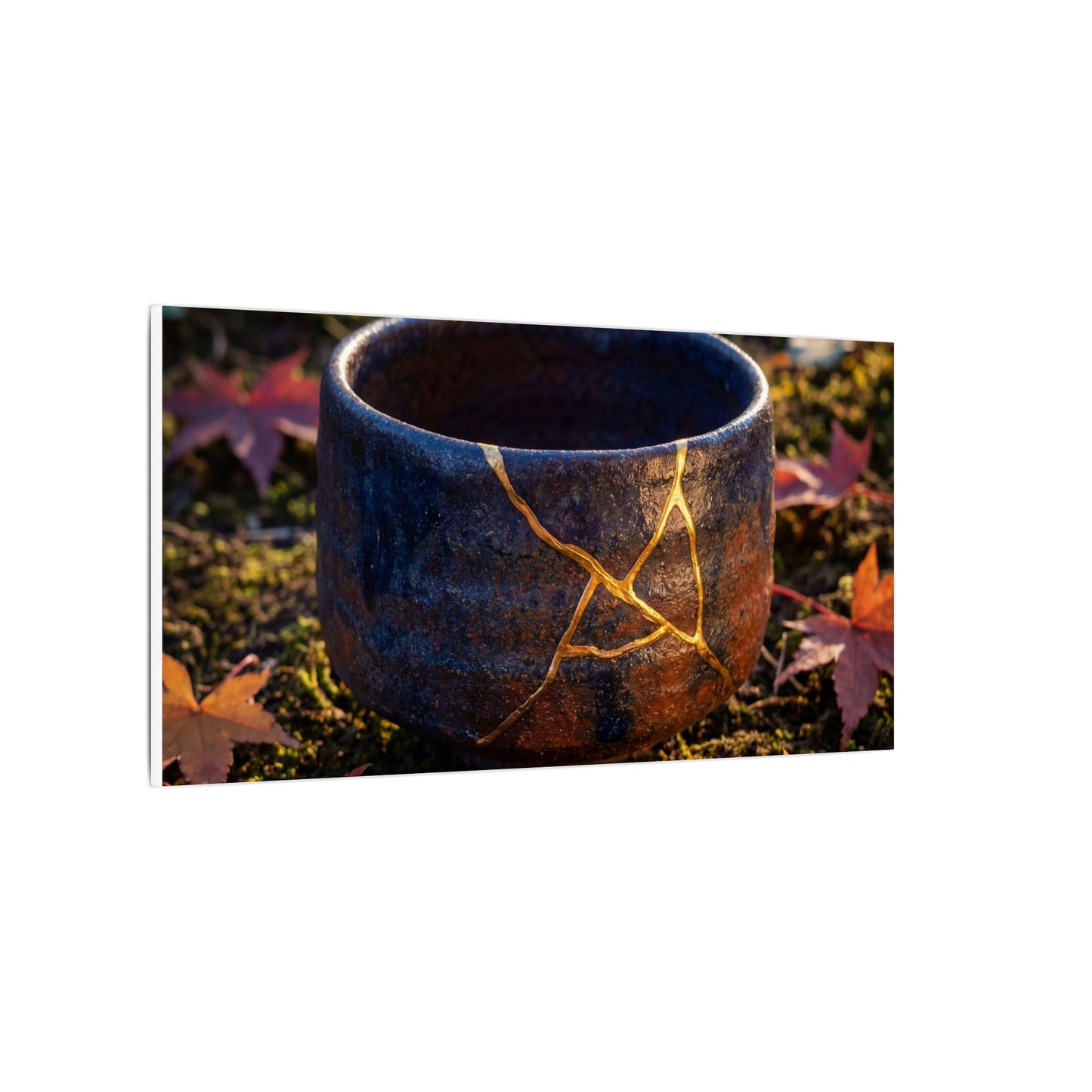 Kanso Moonlit Garden Canvas Art - Kintsugi Gold Repair