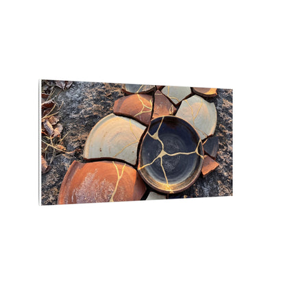 Winter Broken Pottery Gold Vein Canvas Art | Beautiful Decor
