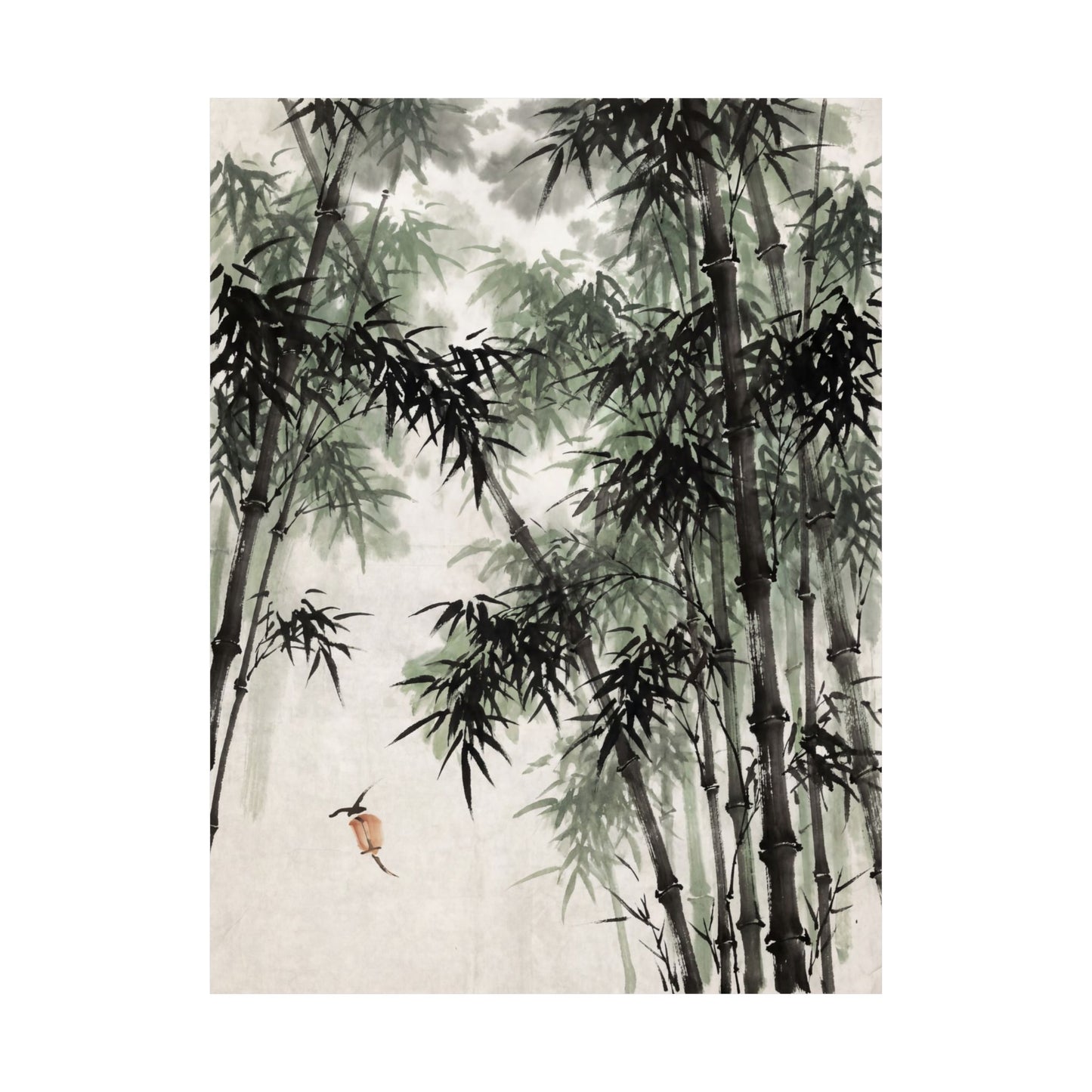 Bamboo Grove Sumi E Wall Art Print | Tranquil Zen Art
