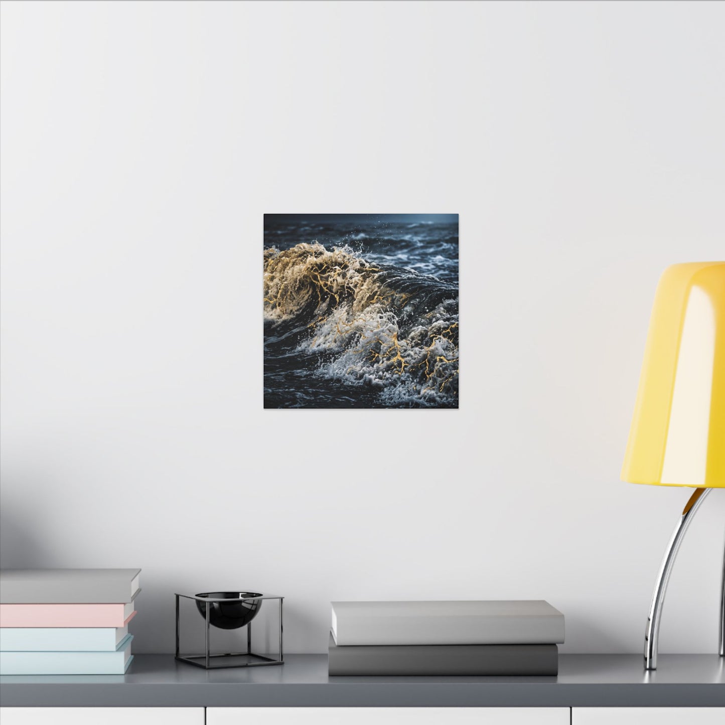 Ocean Wave Winter Canvas Art | Kintsugi Artful Design