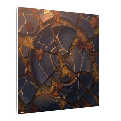 Autumn Cracked Earth Gold Repair Canvas Art | Philosophical Decor