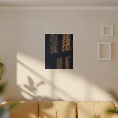 Shadow Play Canvas Art | Spring Dark Japandi Shadow Zen Art