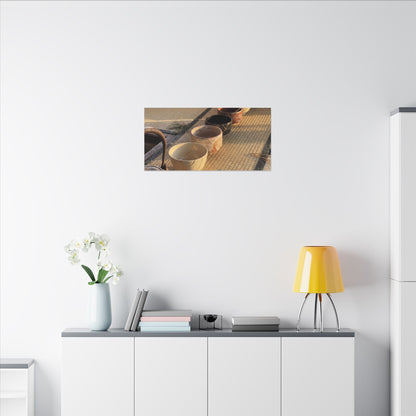 Kintsugi Tea Ceremony in Golden Hour | Gold Repair Canvas Art