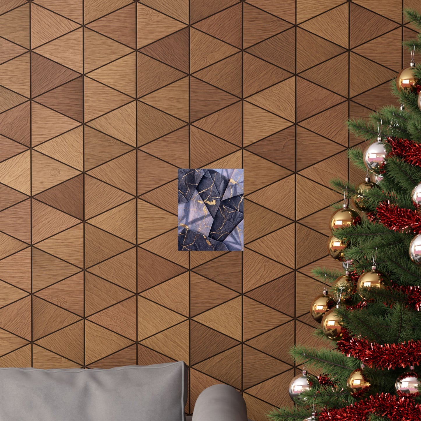 Artful Paper Fold Wall Art Print - Gold Vein Kintsugi