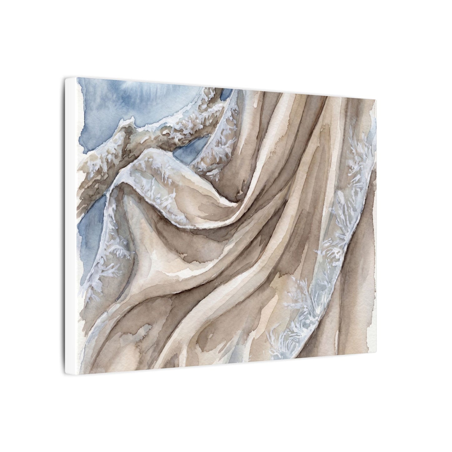 Silk Drape Winter Canvas Art | Japandi Cozy Design