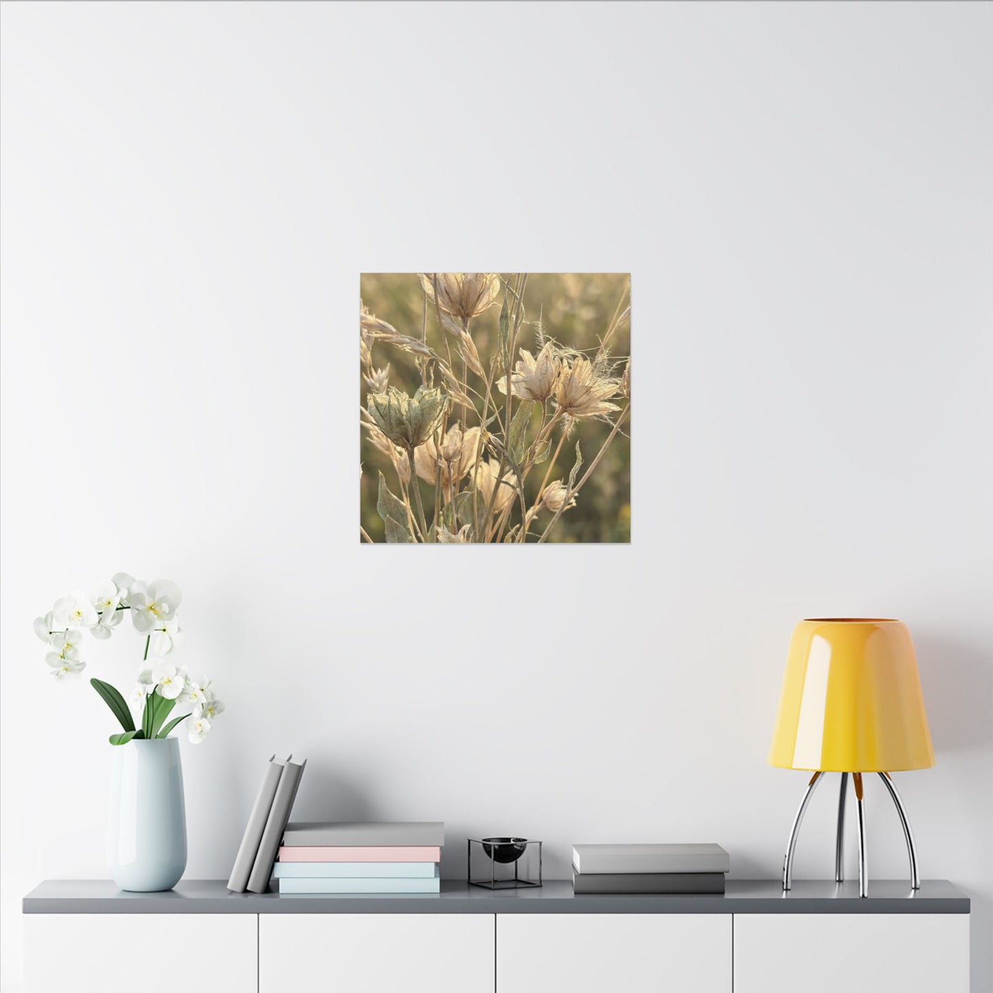 Summer Dried Flowers Minimal Line Canvas Art | Cozy Decor