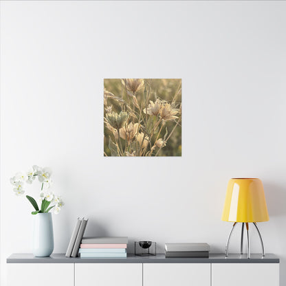 Summer Dried Flowers Minimal Line Canvas Art | Cozy Decor