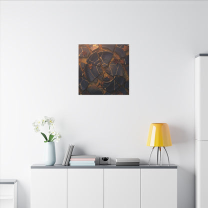 Autumn Cracked Earth Gold Repair Canvas Art | Philosophical Decor