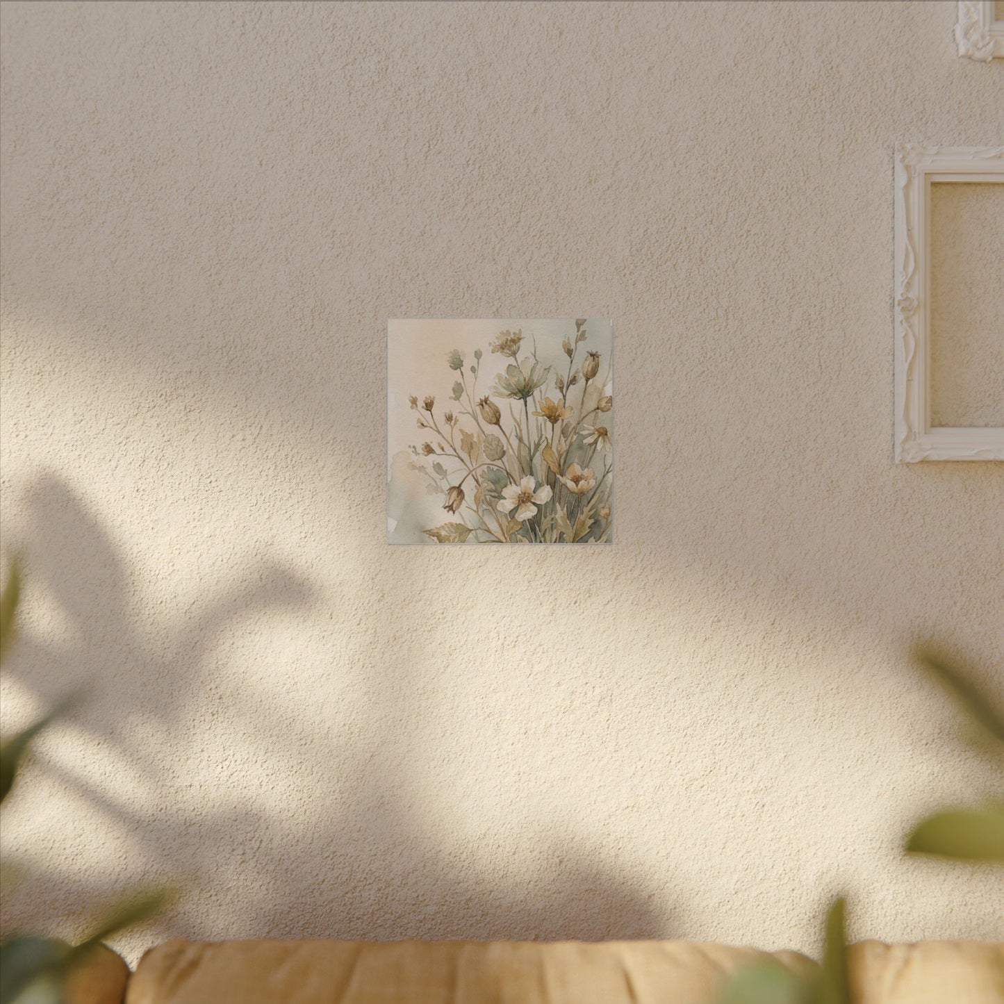 Summer Dried Flowers Watercolor Canvas Art | Elegant Decor