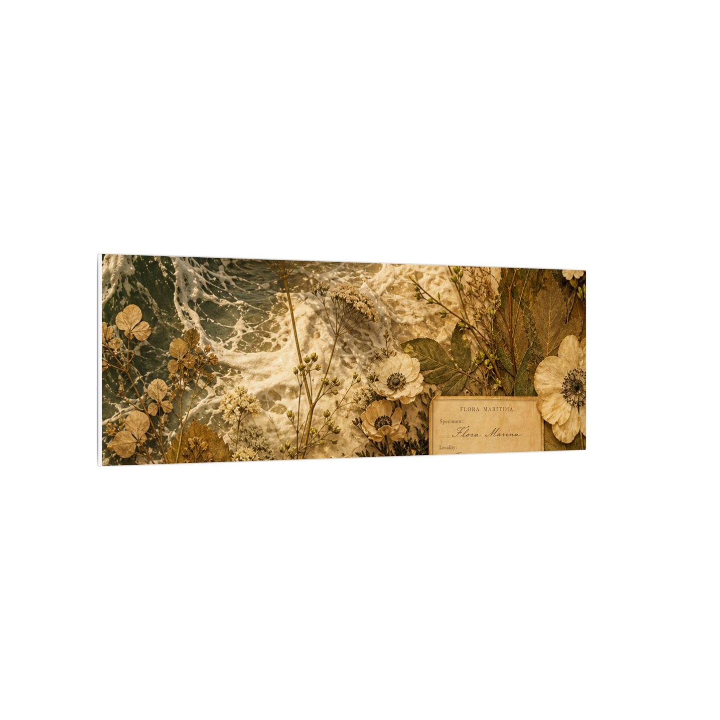 Spring Ocean Wave Herbarium Canvas Art | Nostalgic Decor