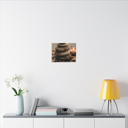 River Stones Canvas Art | Autumn Japandi Texture Art