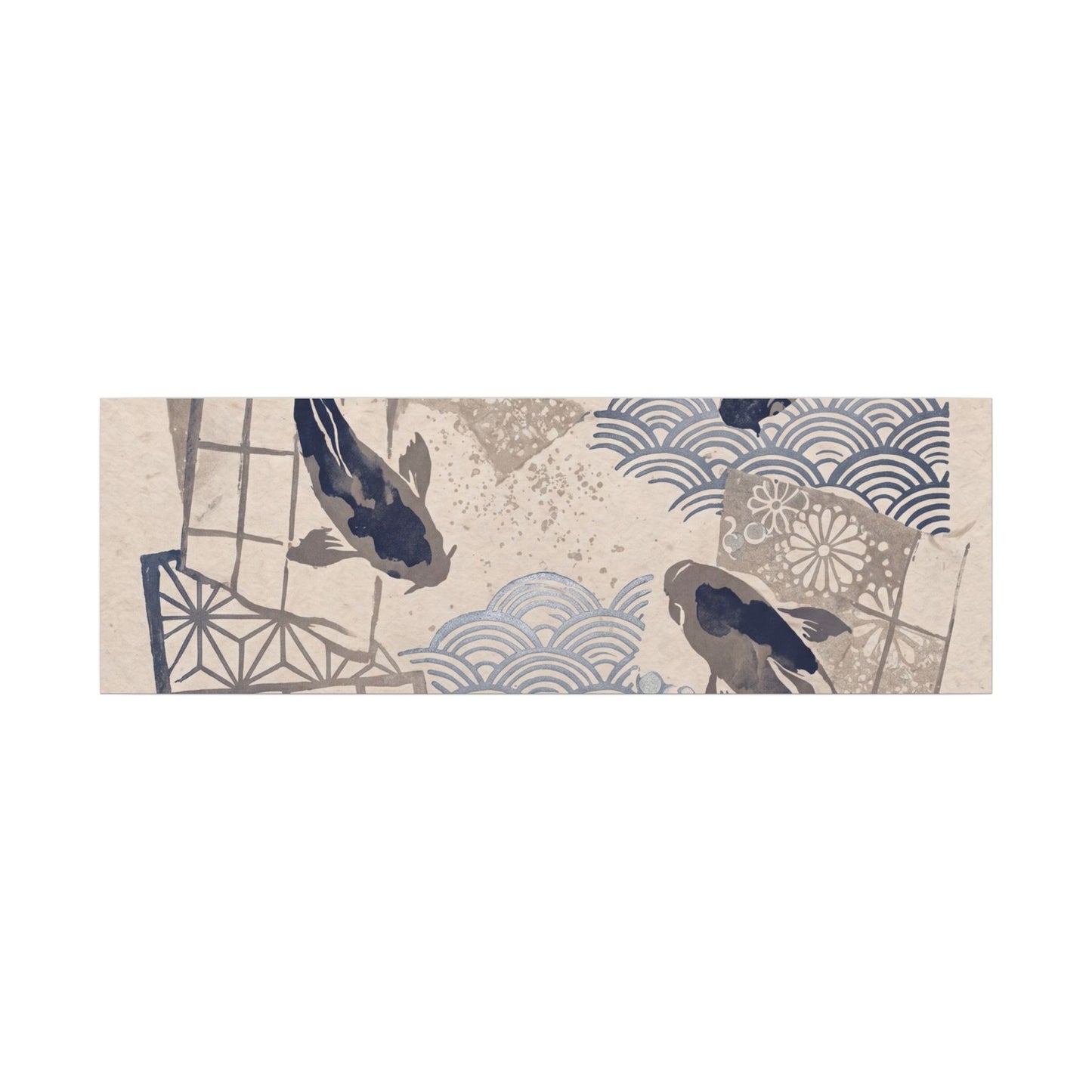 Earthy Koi Pond Canvas Art - Japanese Pattern Japandi
