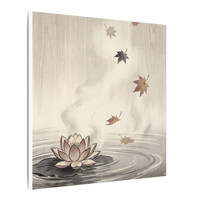 Lotus Flower Canvas Art | Autumn Zen Ukiyo E Inspired Art