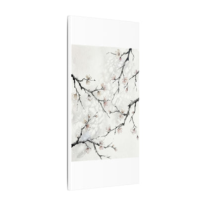 Cherry Blossom Canvas Art | Winter Japandi Watercolor Art