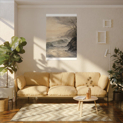 Ocean Wave Spring Canvas Art | Japandi Elegant Design