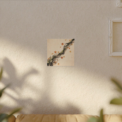 Ink Brushstroke Autumn Canvas Art | Zen Calm Design