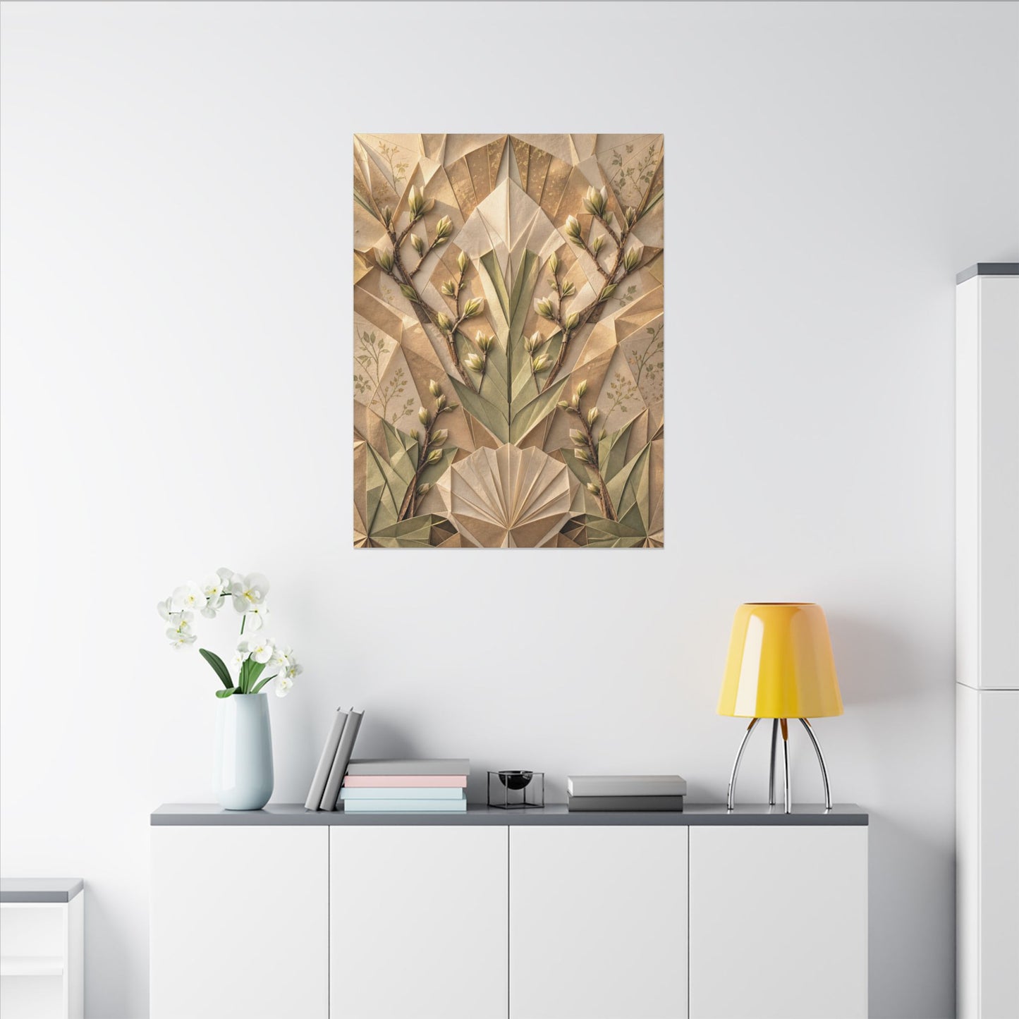 Kanso Paper Fold Canvas Art - Japandi Japanese Pattern
