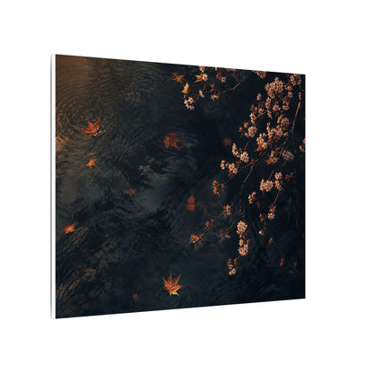 Golden Hour Cherry Blossom Canvas Art - Dark Japandi Kanso