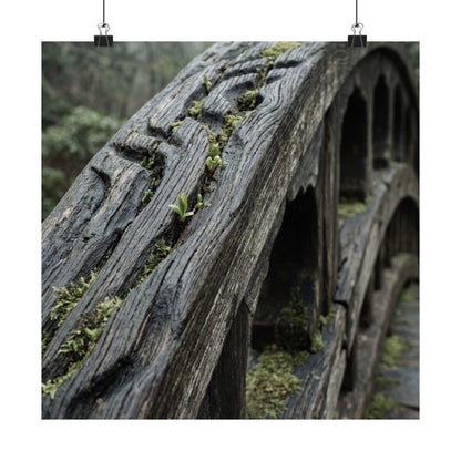 Kanso Wooden Bridge Wall Art Print - Japandi Japanese Pattern