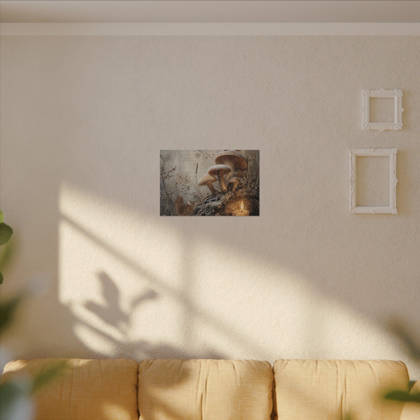Wild Mushrooms Texture Canvas Art | Elegant Japandi Art