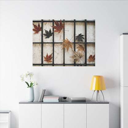Japandi Shoji Screen in Overcast | Texture Canvas Art