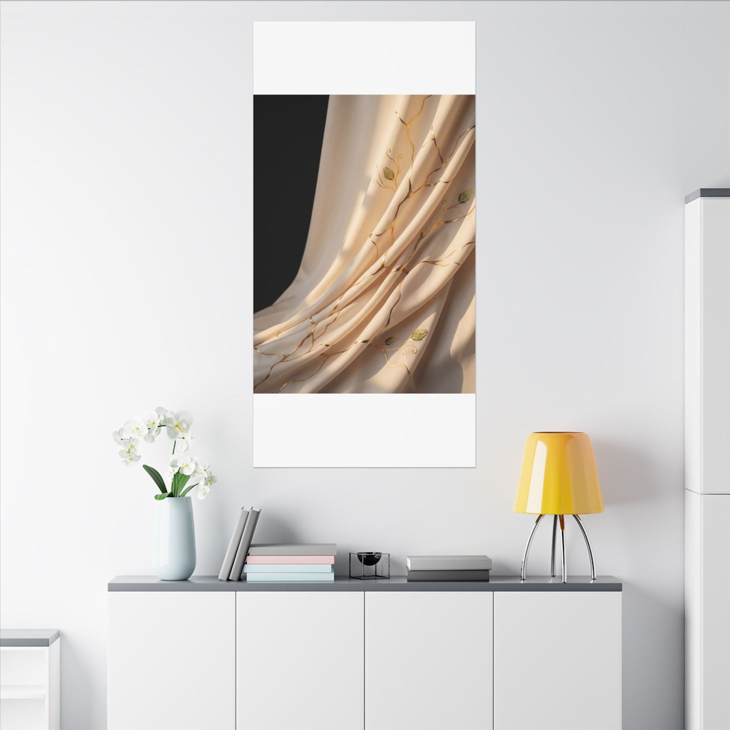 Golden Hour Silk Drape Canvas Art - Kintsugi Fukinsei