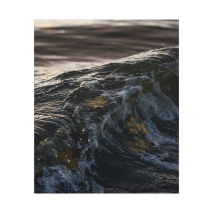 Dark Japandi Ocean Wave in Dawn | Moody Minimal Canvas Art
