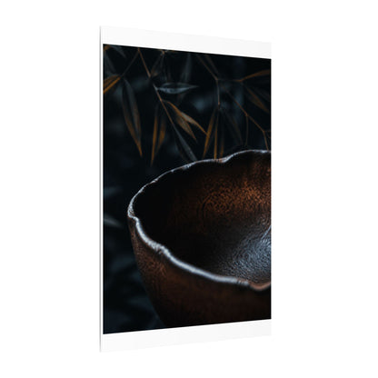 Luxurious Ceramic Bowl Canvas Art - Shadow Zen Dark Japandi