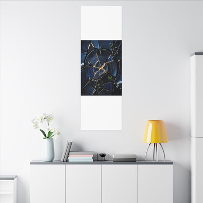Moonlight Broken Pottery Canvas Art - Kintsugi Fukinsei