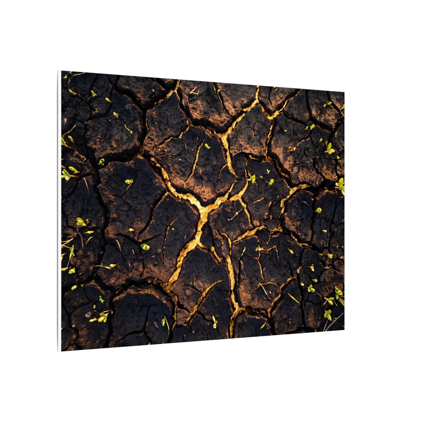 Cracked Earth Moody Minimal Canvas Art | Sophisticated Dark Japandi Art