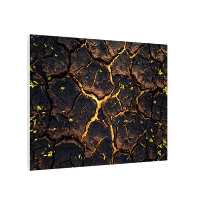 Cracked Earth Moody Minimal Canvas Art | Sophisticated Dark Japandi Art