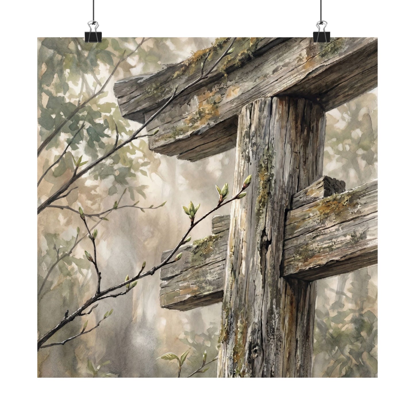 Torii Gate Spring Wall Art Print | Japandi Neutral Design