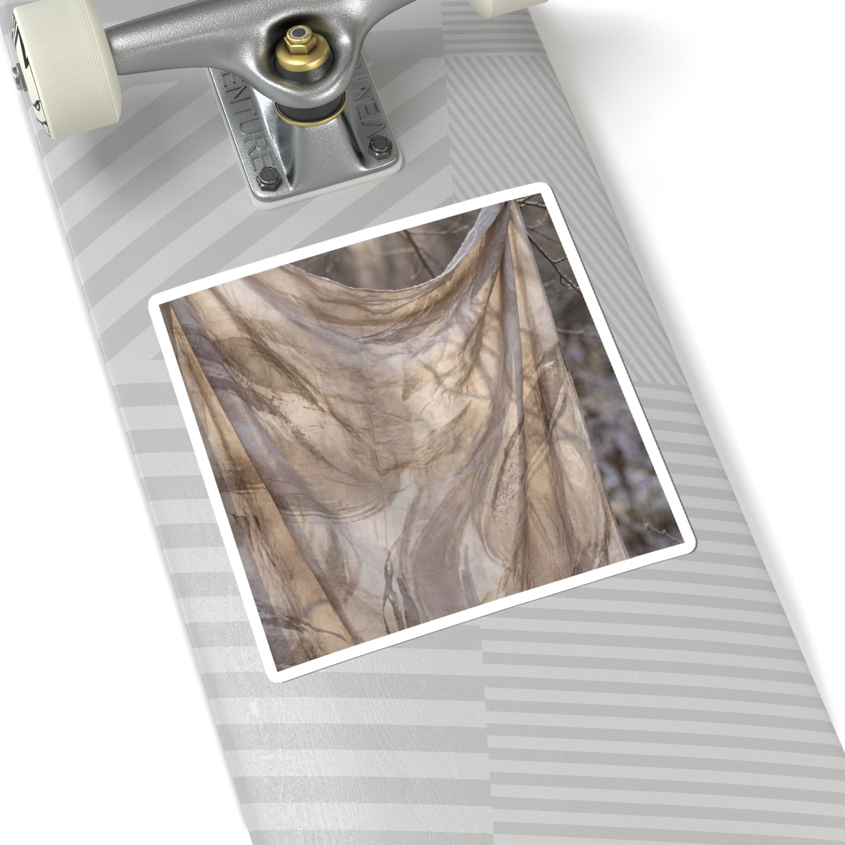 Silk Drape Japanese Pattern Sticker | Neutral Japandi Art Art Print