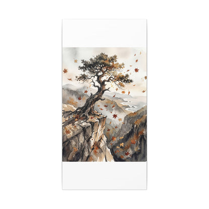 Autumn Pine Tree Watercolor Canvas Art | Warm Decor