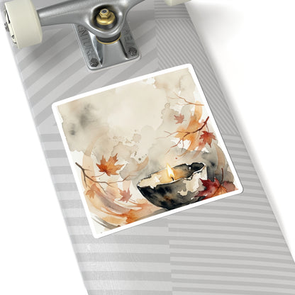 Neutral Ceramic Bowl Sticker - Watercolor Japandi Art Print
