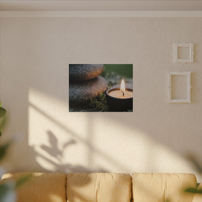 Warm River Stones Canvas Art - Japanese Pattern Japandi