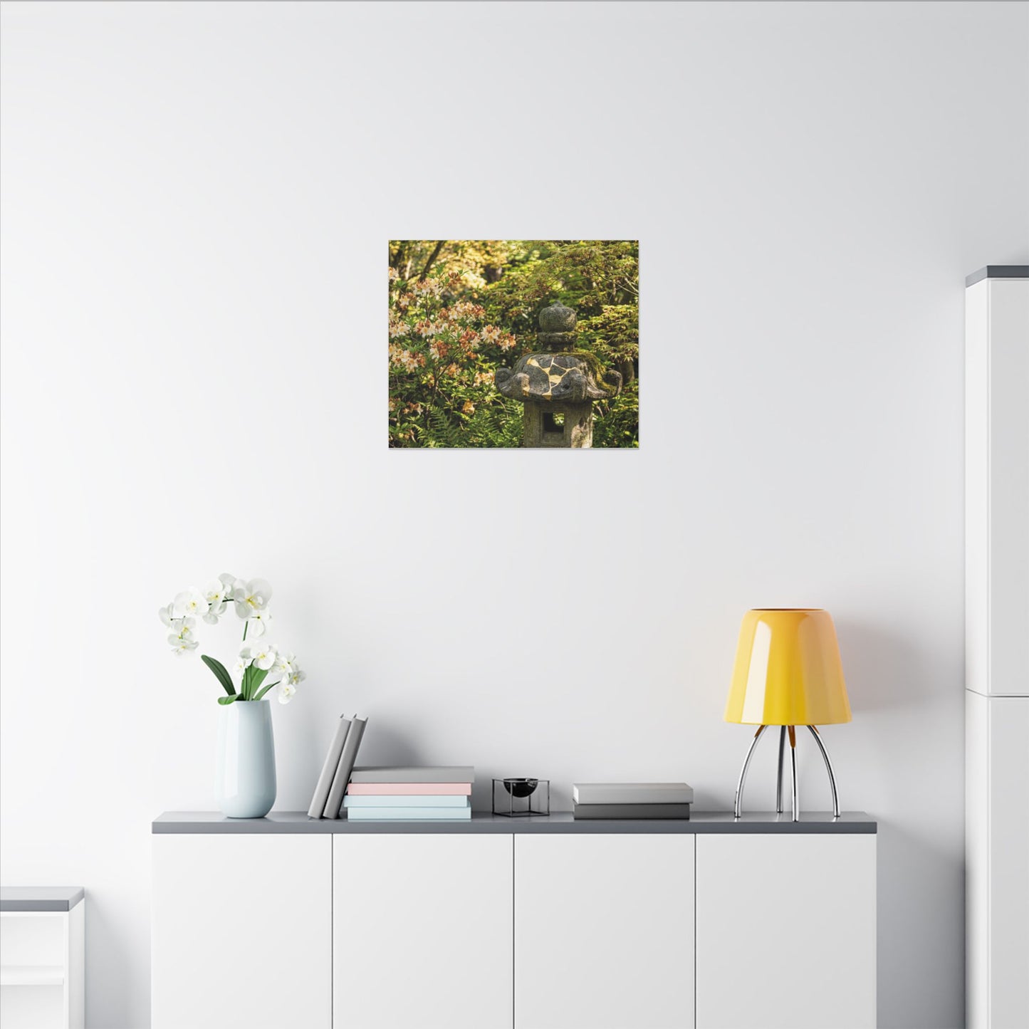 Spring Stone Lantern Gold Repair Canvas Art | Beautiful Decor