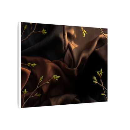 Dark Japandi Silk Drape in Golden Hour | Moody Minimal Canvas Art