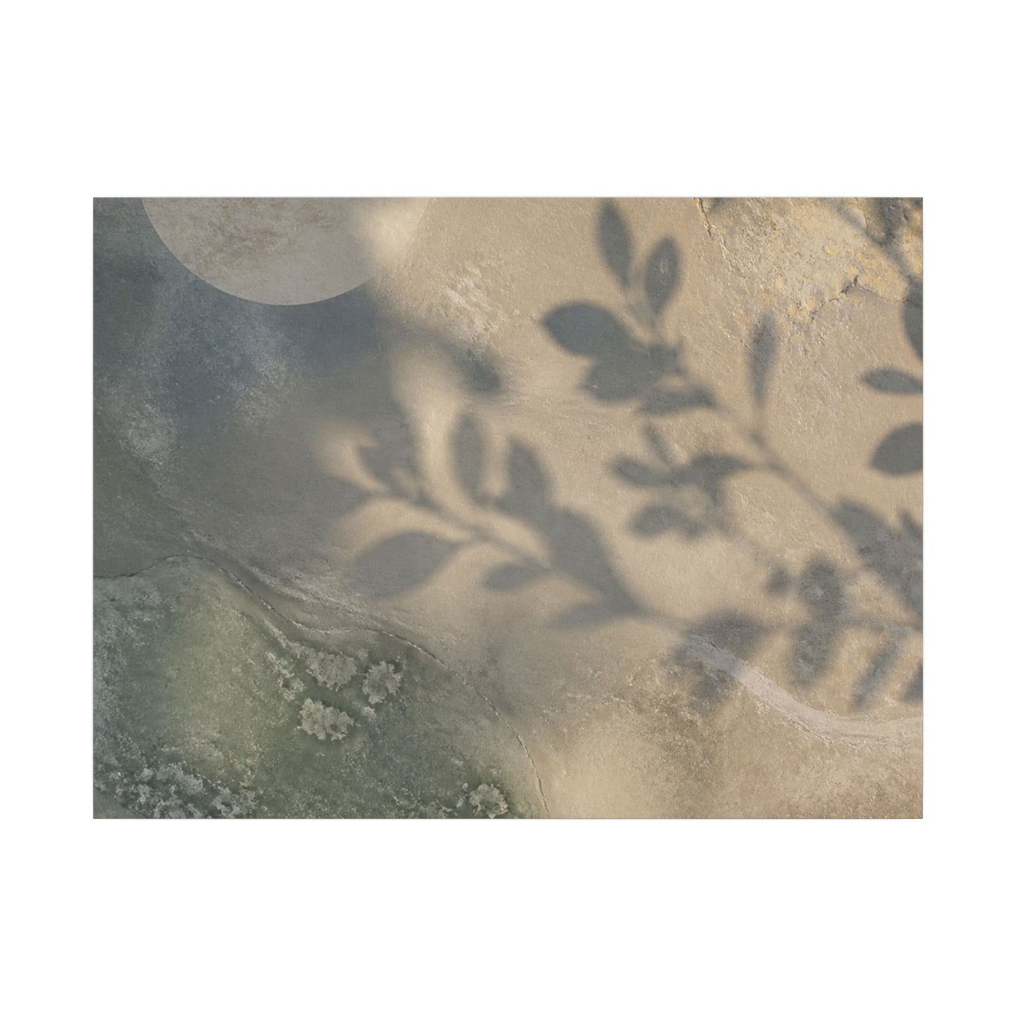 Japandi Shadow Play in Moonlight | Texture Canvas Art