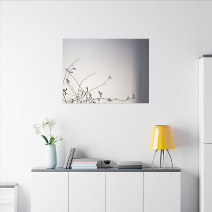 Japandi Shadow Play in Dawn | Japanese Pattern Canvas Art