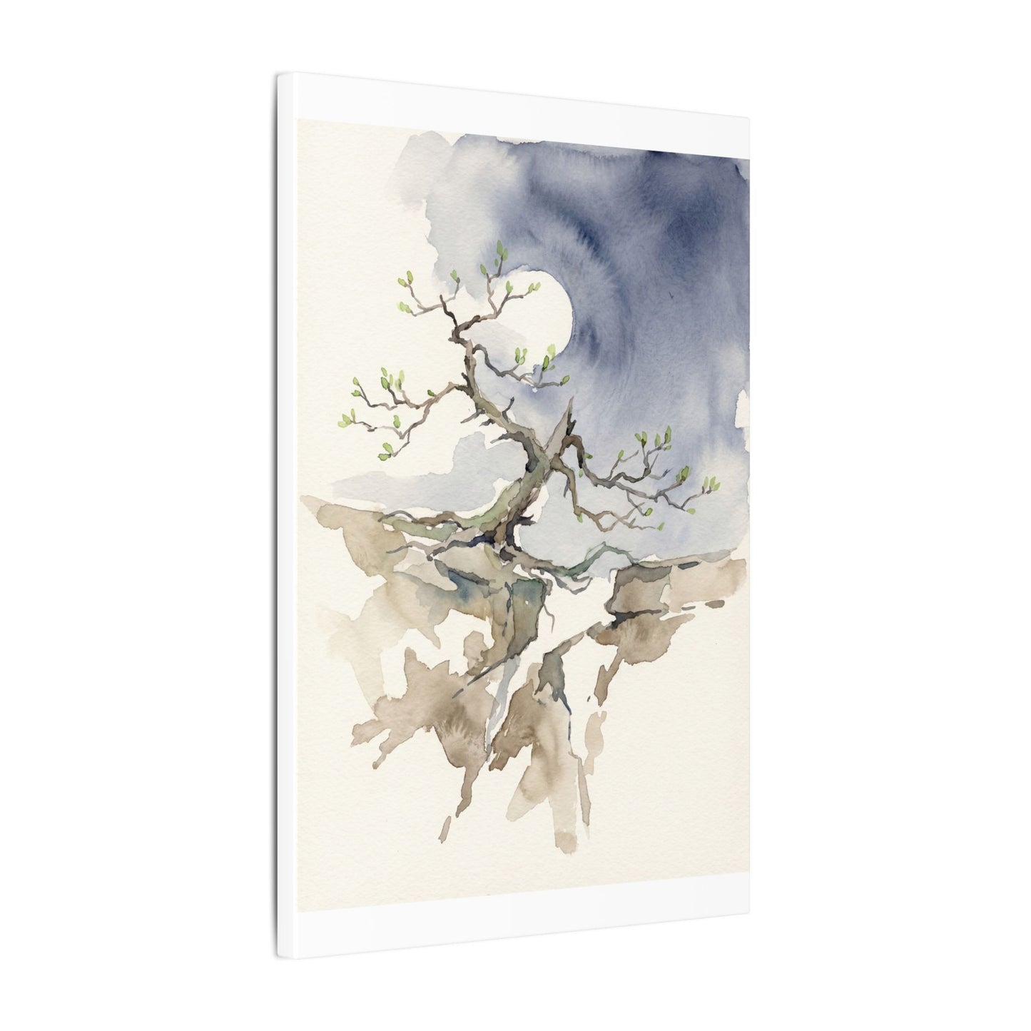 Moonlight Pine Tree Canvas Art - Japandi Ma