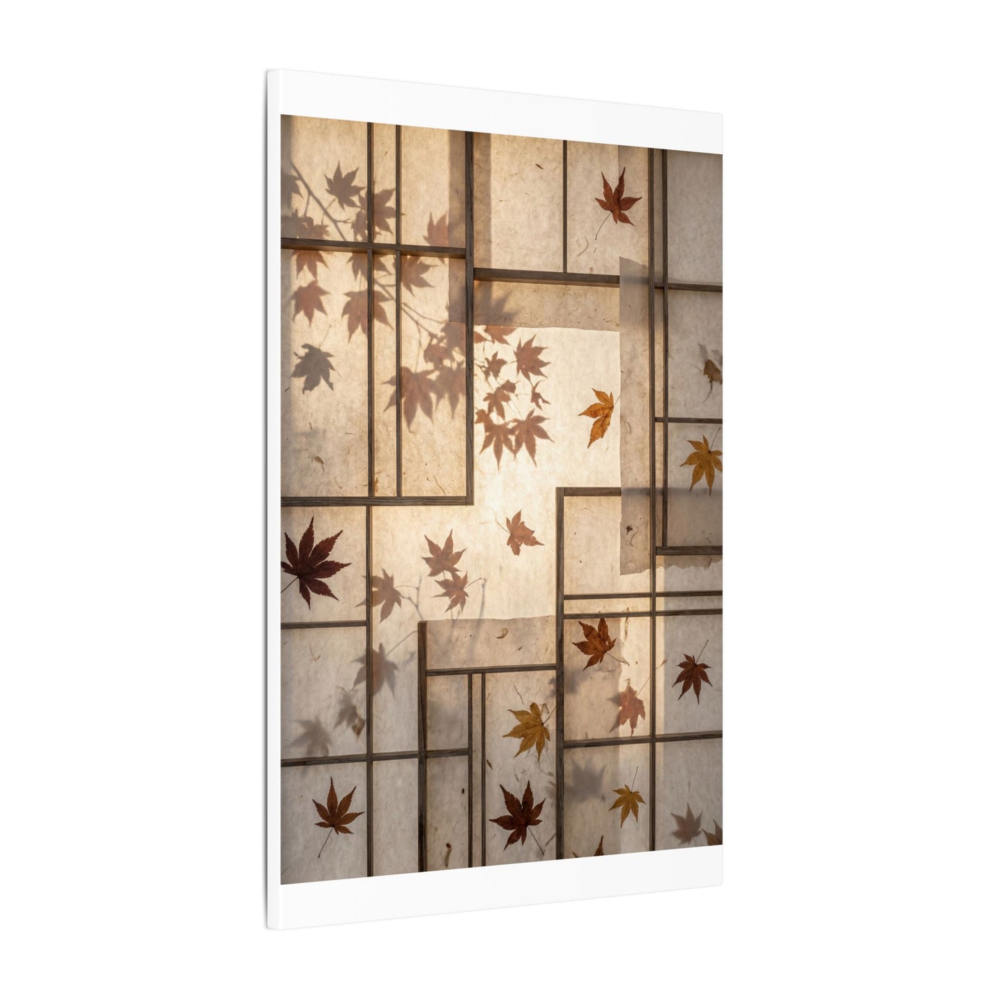 Shoji Screen Japanese Pattern Canvas Art | Neutral Japandi Art