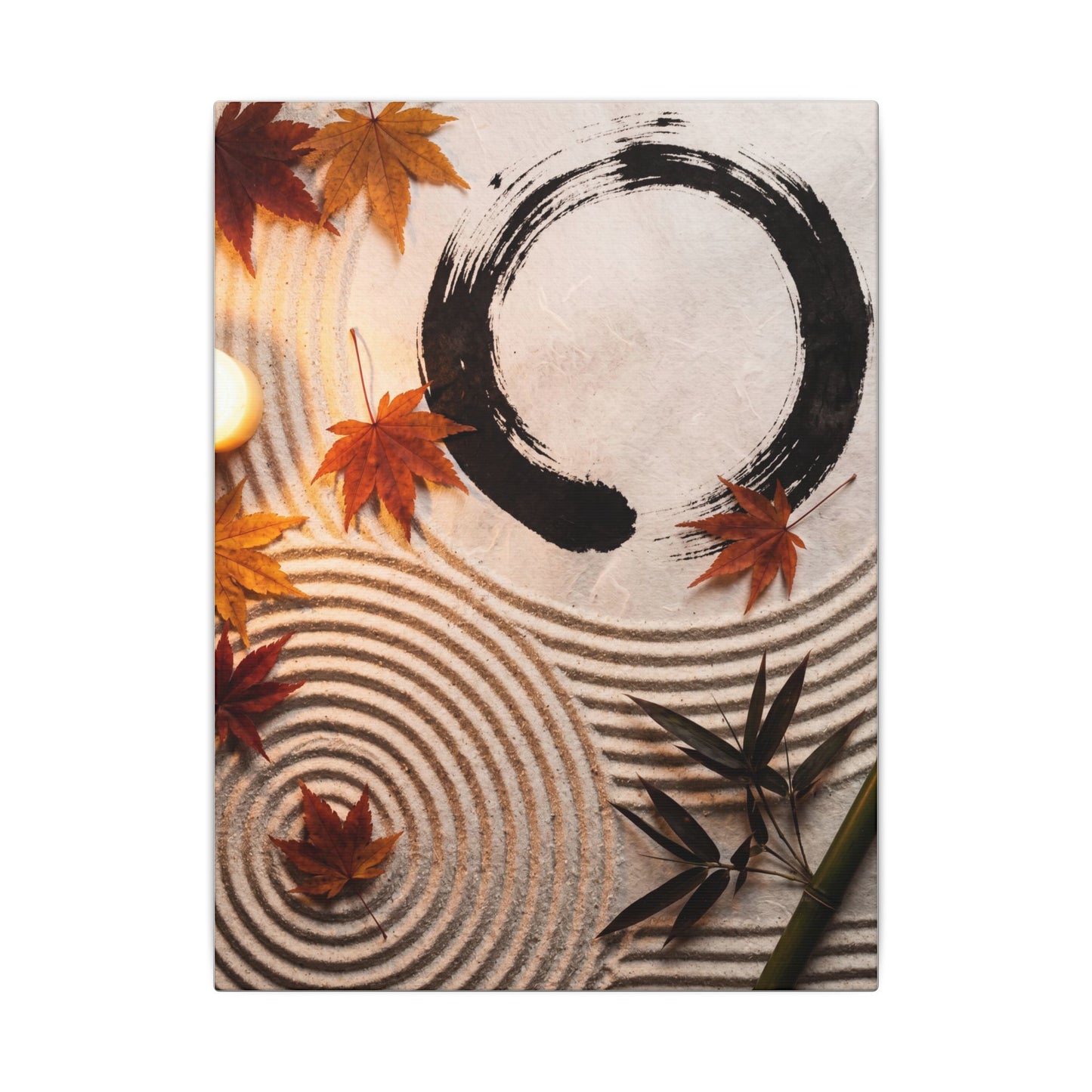 Tranquil Rock Garden Canvas Art - Enso Zen