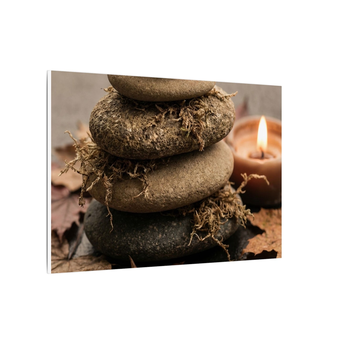River Stones Canvas Art | Autumn Japandi Texture Art